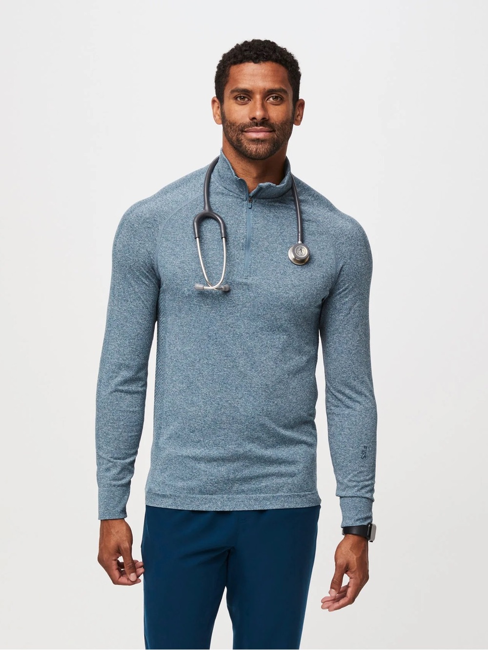 Figs Deep Reef Long Sleeve Quarter Zip
